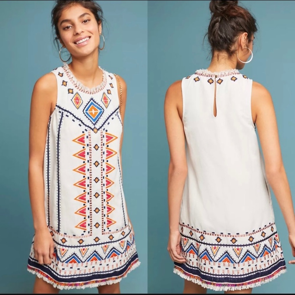 Anthropologie Akemi + Kin Reagan Embroidered Shift Dress